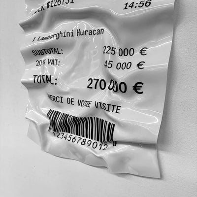 Tableau Déco Ticket Lamborghini Huracán – Zerknittertes Tableau