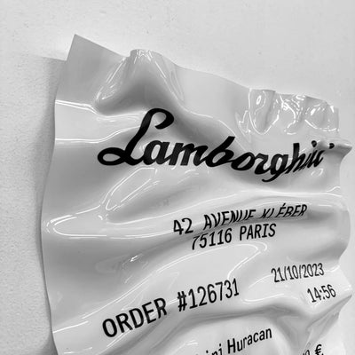 Tableau Déco Ticket Lamborghini Huracán – Zerknittertes Tableau