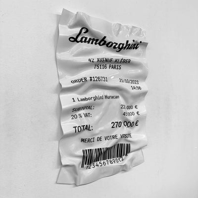 Tableau Déco Ticket Lamborghini Huracán – Zerknittertes Tableau