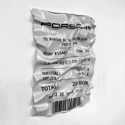 Decorative Ticket Porsche 911 Carrera - Crumpled Art
