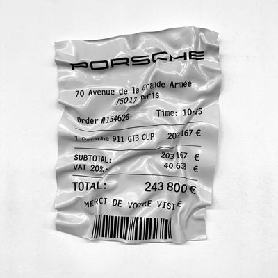 Decorative Ticket Porsche 911 Carrera - Crumpled Art