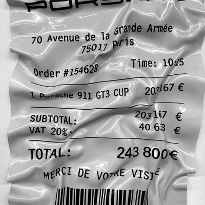 Decorative Ticket Porsche 911 Carrera - Crumpled Art