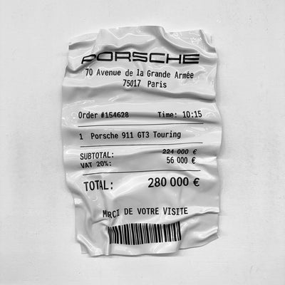 Tableau Déco Ticket Porsche 911 GT3 Touring – Tableau froissé