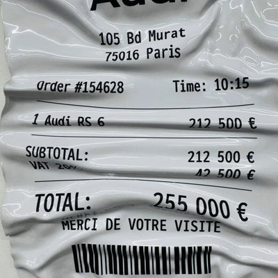 Tableau Déco Ticket “Audi RS6” – Tableau froissé