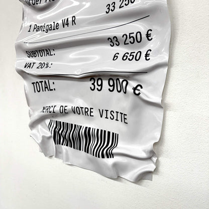 Tableau Déco Ticket “Ducati” – Tableau froissé