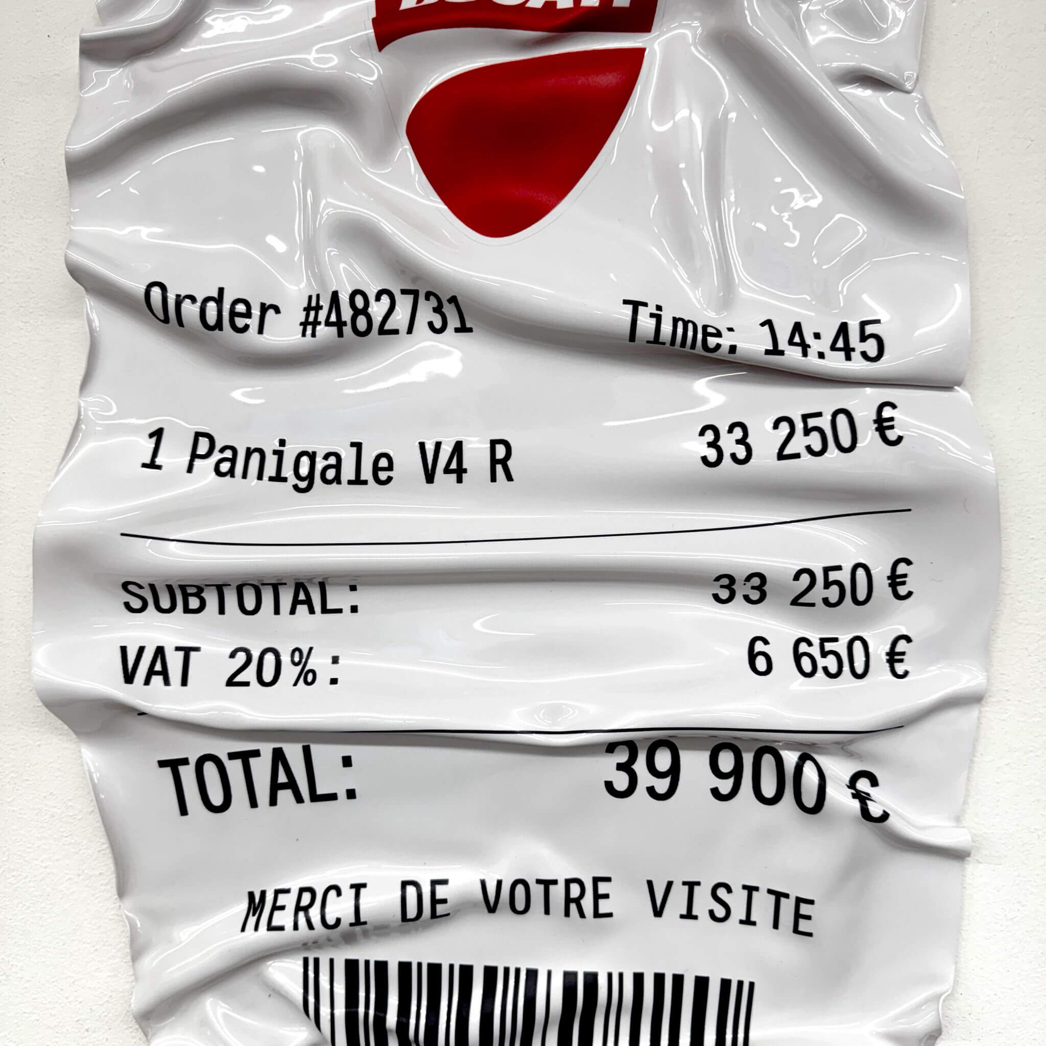 Tableau Déco Ticket “Ducati” – Tableau froissé