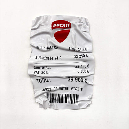 Tableau Déco Ticket “Ducati” – Tableau froissé