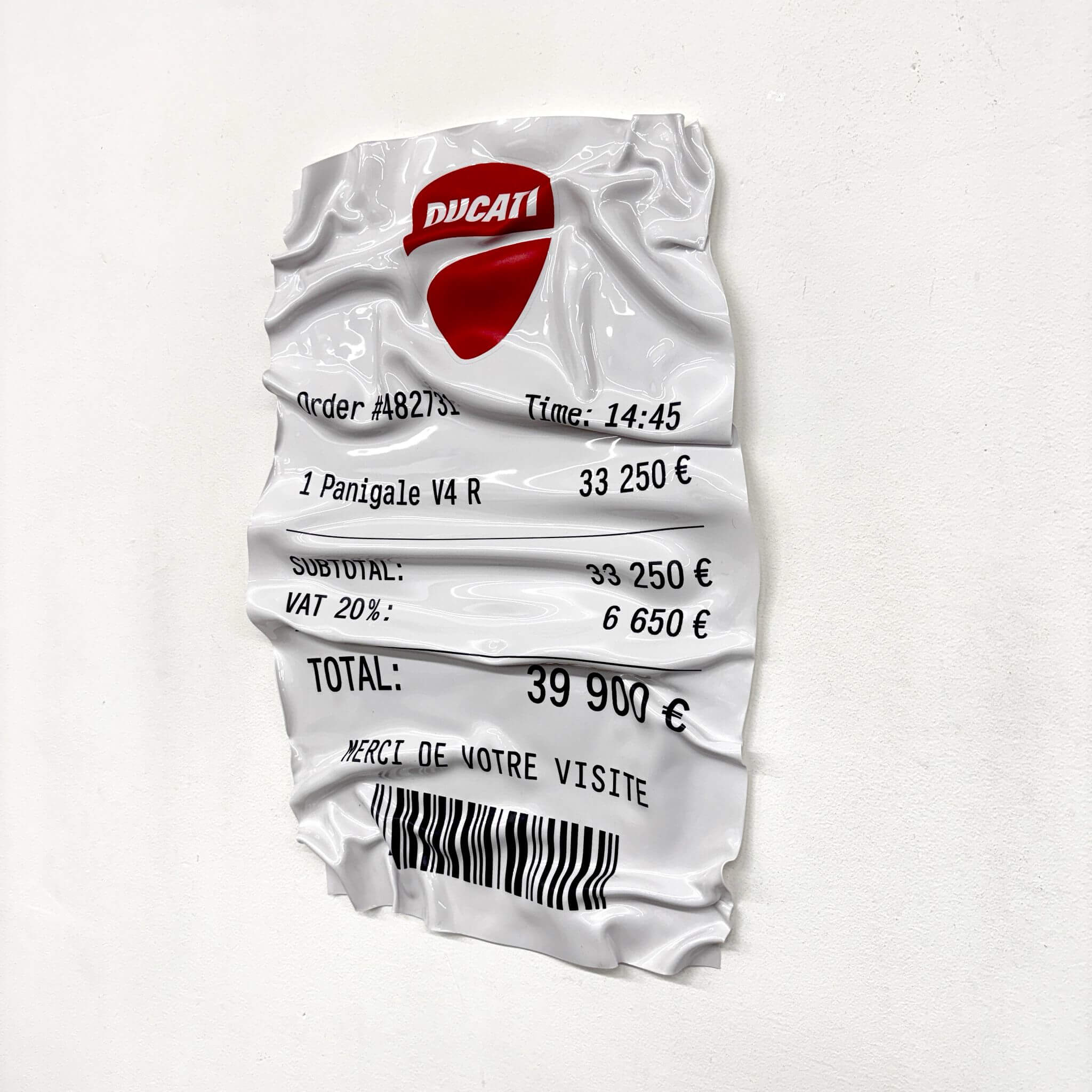 Tableau Déco Ticket “Ducati” – Tableau froissé