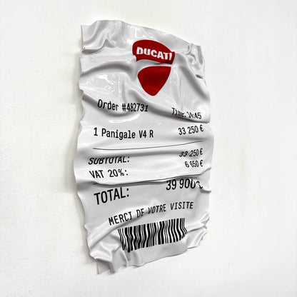 Tableau Déco Ticket “Ducati” – Tableau froissé