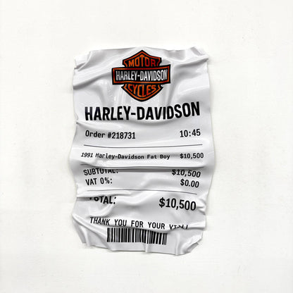 Tableau Déco Ticket “Harley-Davidson” – Tableau froissé