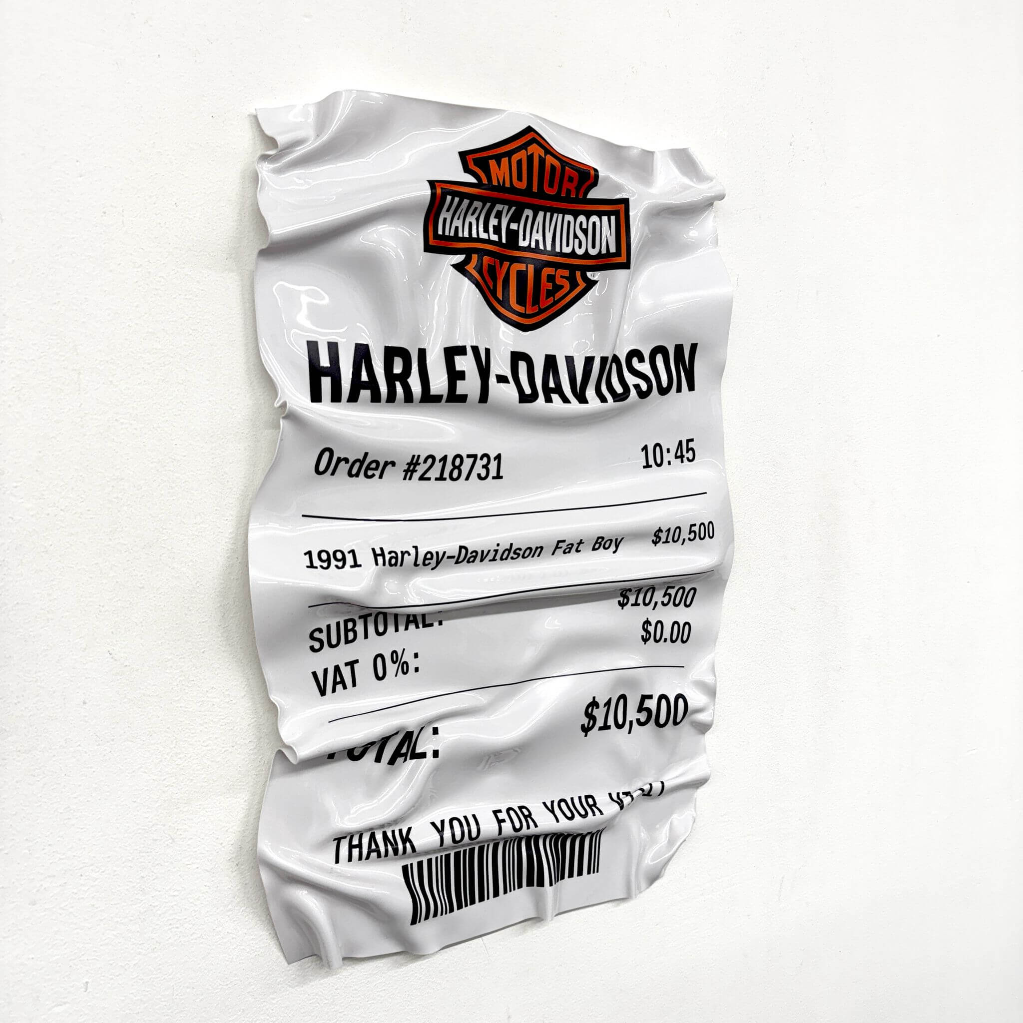 Tableau Déco Ticket “Harley-Davidson” – Tableau froissé