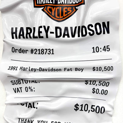 Tableau Déco Ticket “Harley-Davidson” – Tableau froissé