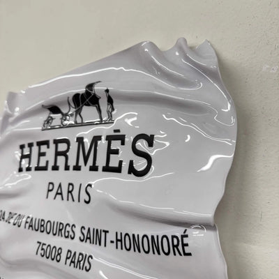 Tableau Déco Ticket “Hermès Paris” – Tableau froissé