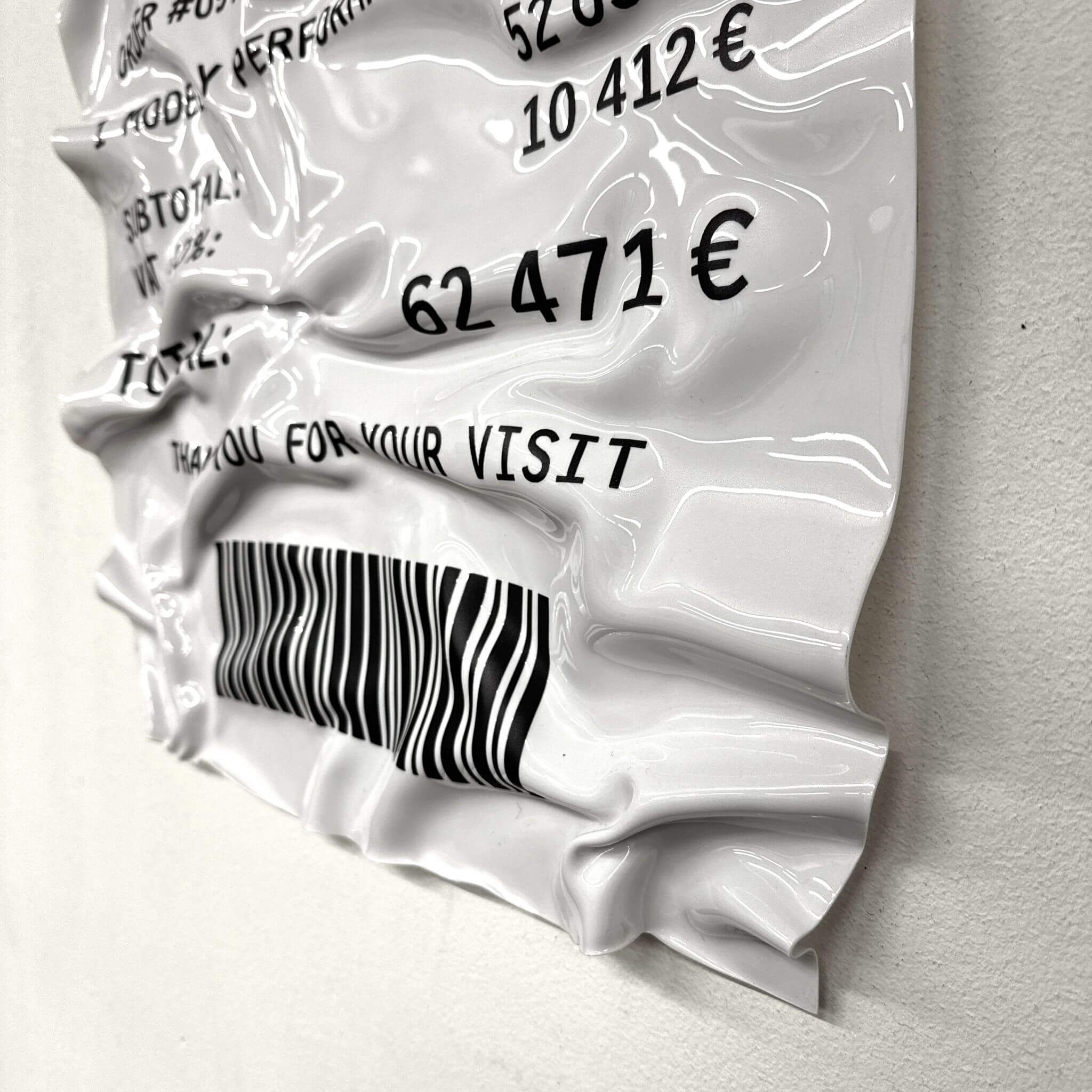 Tableau Déco Ticket “Tesla Model Y Performance” – Tableau froissé