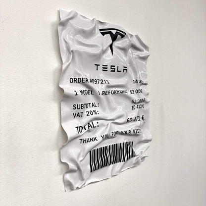 Tableau Déco Ticket “Tesla Model Y Performance” – Tableau froissé