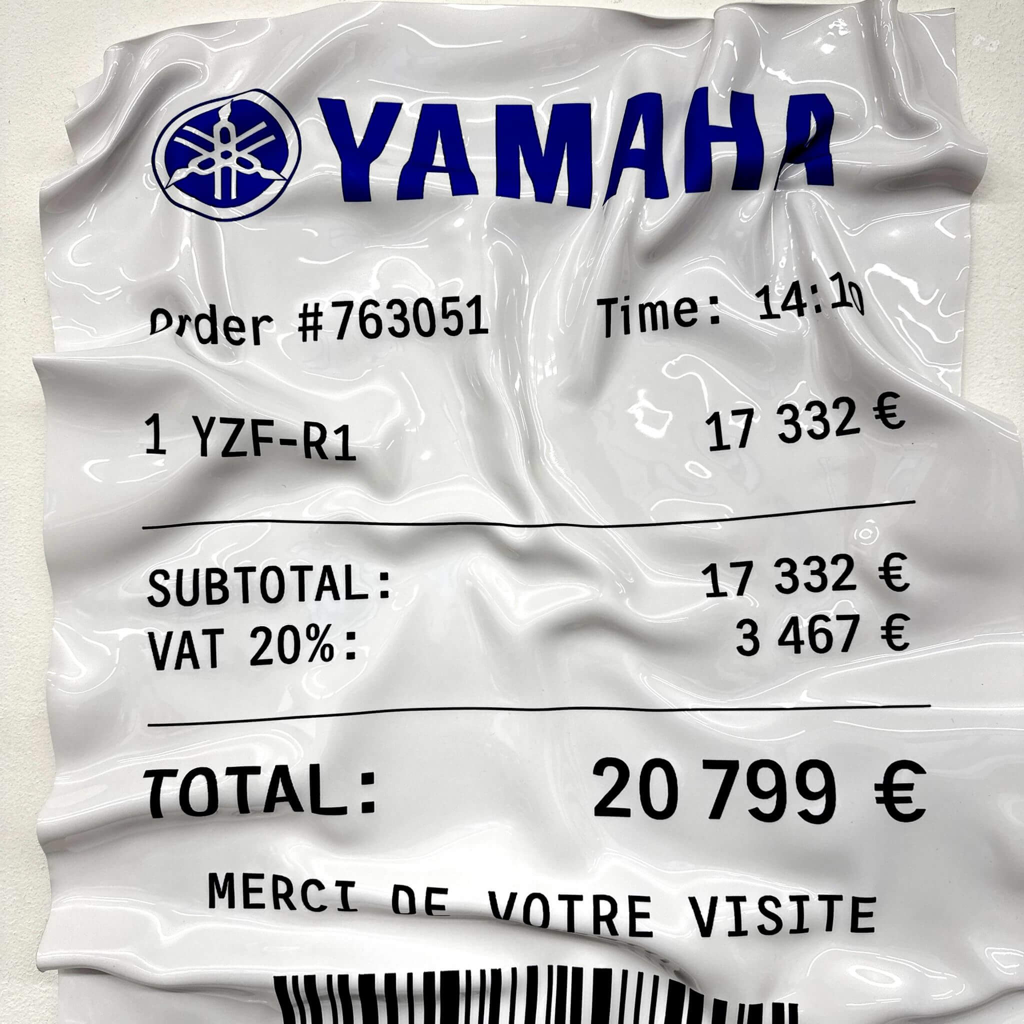 Tableau Déco Ticket “Yamaha YZF-R1” – Tableau froissé