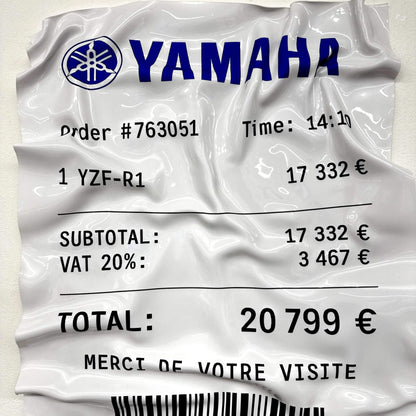 Tableau Déco Ticket “Yamaha YZF-R1” – Tableau froissé