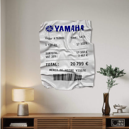 Tableau Déco Ticket “Yamaha YZF-R1” – Tableau froissé