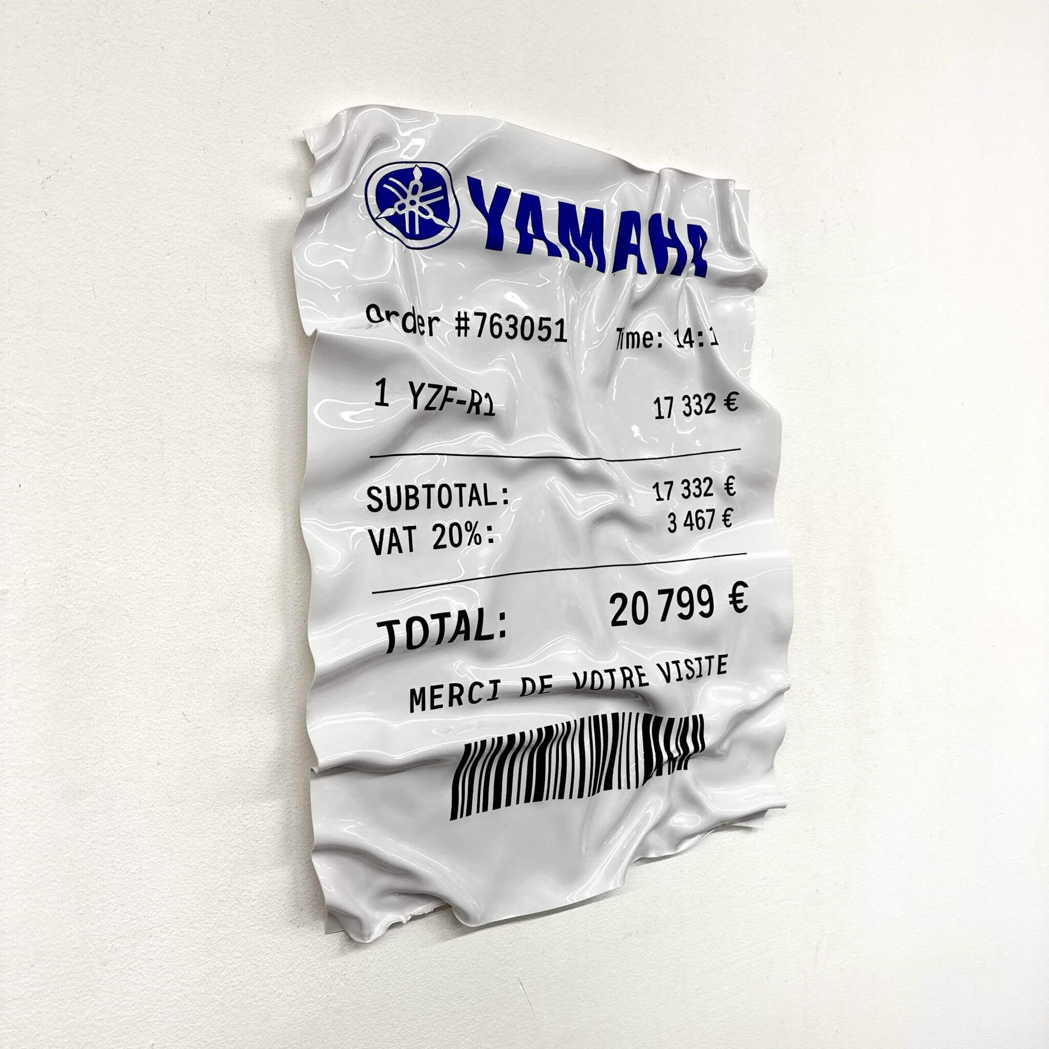 Tableau Déco Ticket “Yamaha YZF-R1” – Tableau froissé
