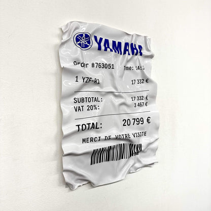 Tableau Déco Ticket “Yamaha YZF-R1” – Tableau froissé