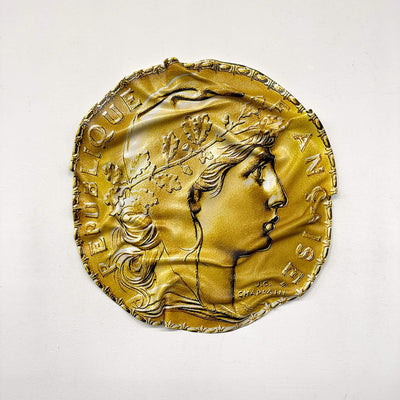Tableau Déco “20 Francs Or – Marianne” – Tableau froissé