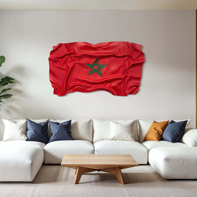 Tableau Déco Drapeau Maroc – Tableau froissé