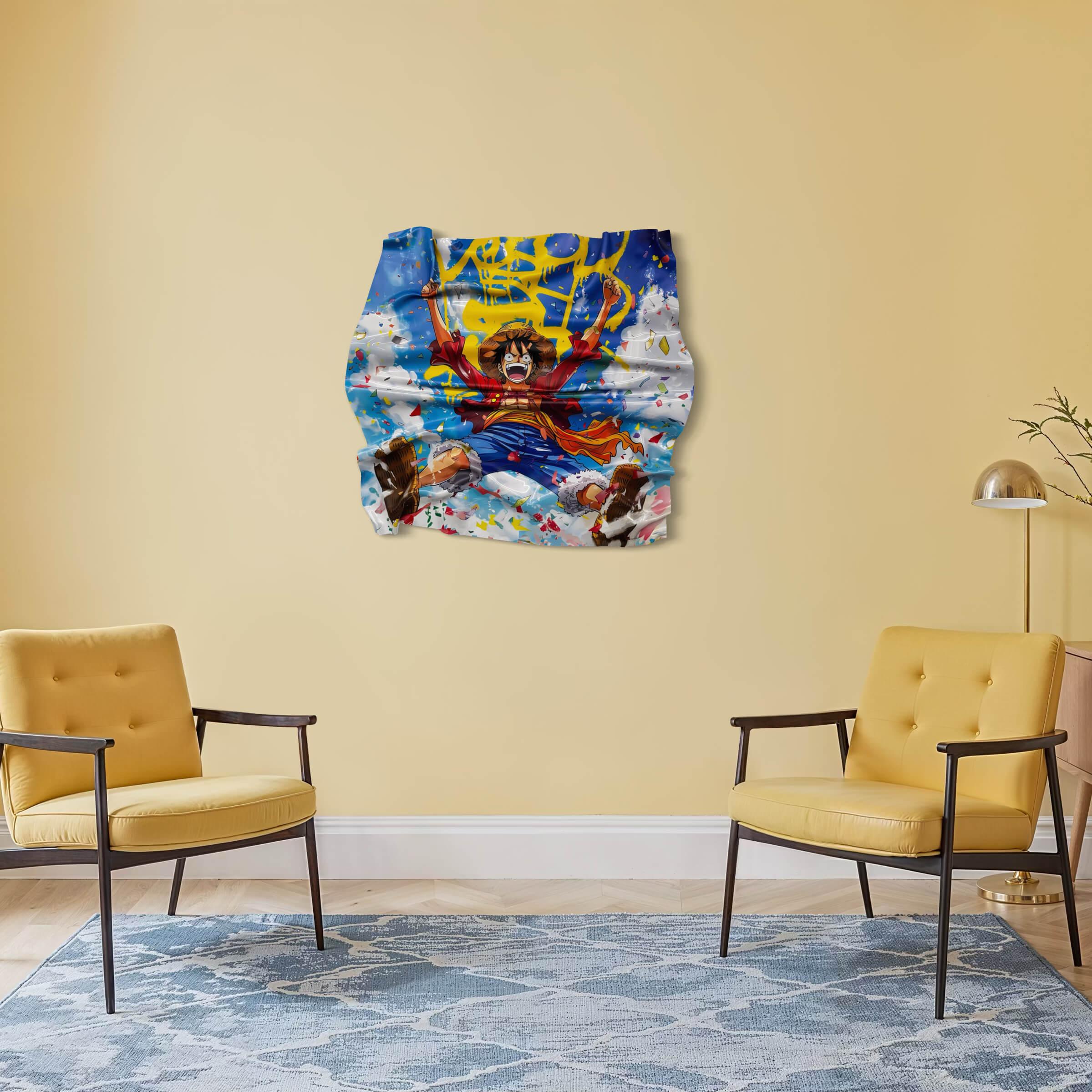 Tableau froissé One Piece "Luffy - Joie et Victoire"