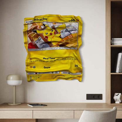 Tableau Déco Carte Pokémon Pikachu – Tableau froissé