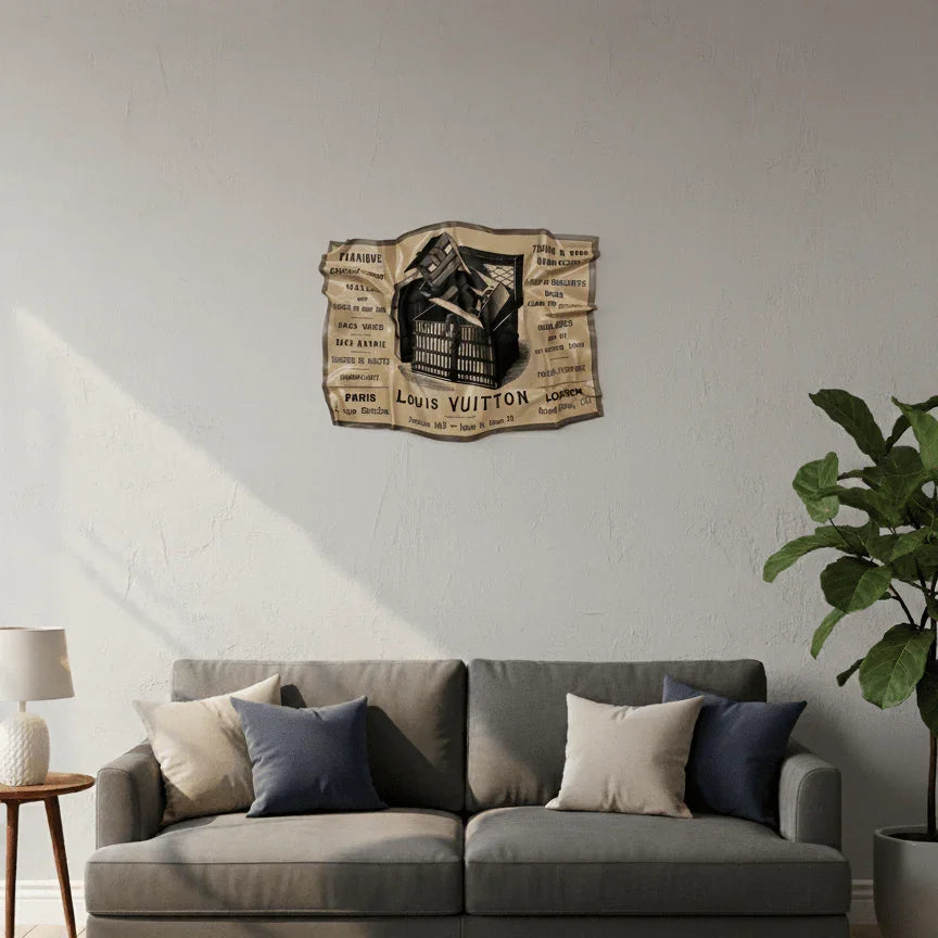 Tableau froissé – Louis Vuitton Vintage Paris Londres