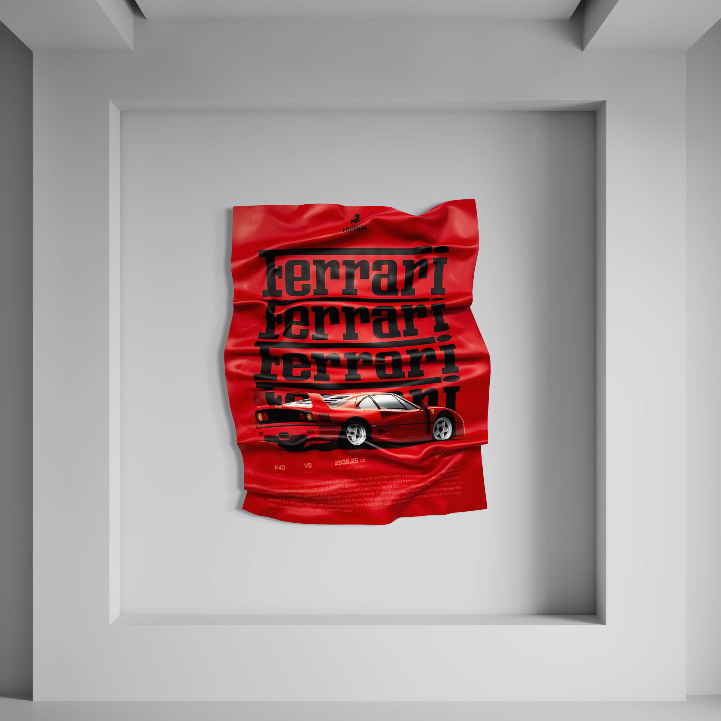 Tableau Déco Ferrari F40 – Tableau froissé