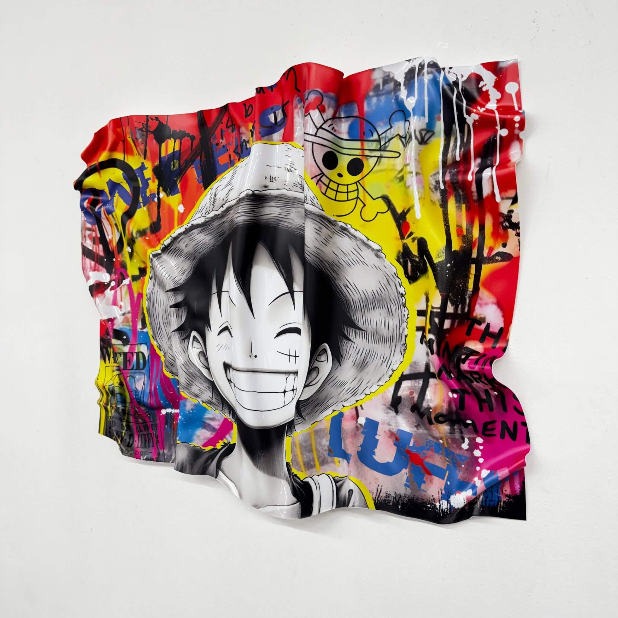 Tableau froissé - Luffy Smile - Pop Graffiti