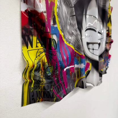 Tableau froissé - Luffy Smile - Pop Graffiti