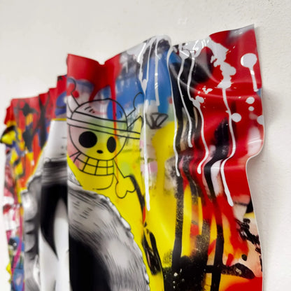 Tableau froissé - Luffy Smile - Pop Graffiti
