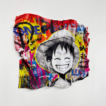 Tableau froissé - Luffy Smile - Pop Graffiti