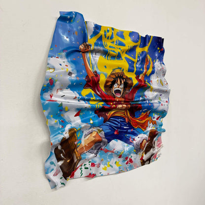 Tableau froissé One Piece "Luffy - Joie et Victoire"