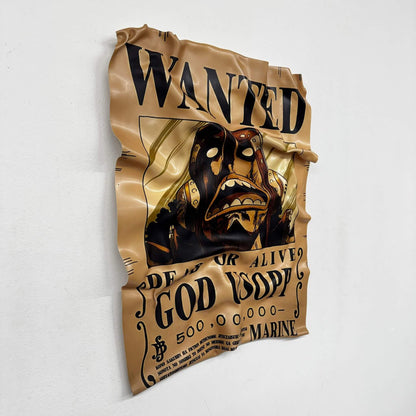 Tableau froissé – Affiche One Piece "Wanted God Usopp"