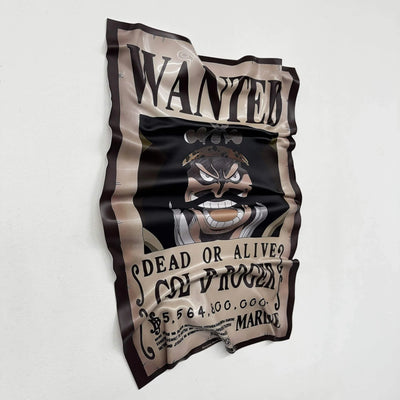 Quadro Decorativo Poster One Piece "Ricercato Gold D. Roger" - Quadro stropicciato