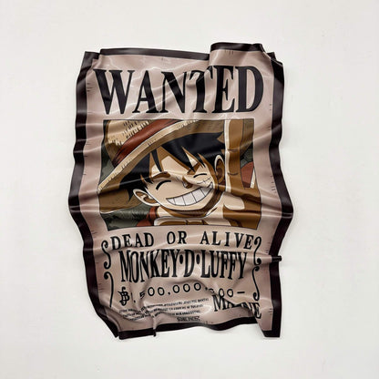 Tableau froissé – Affiche One Piece "Wanted Monkey D. Luffy"