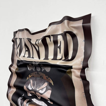 Tableau froissé – Affiche One Piece "Wanted Gold D. Roger"