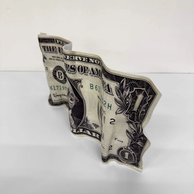 Sculpture froissée – Billet 1 Dollar George Washington