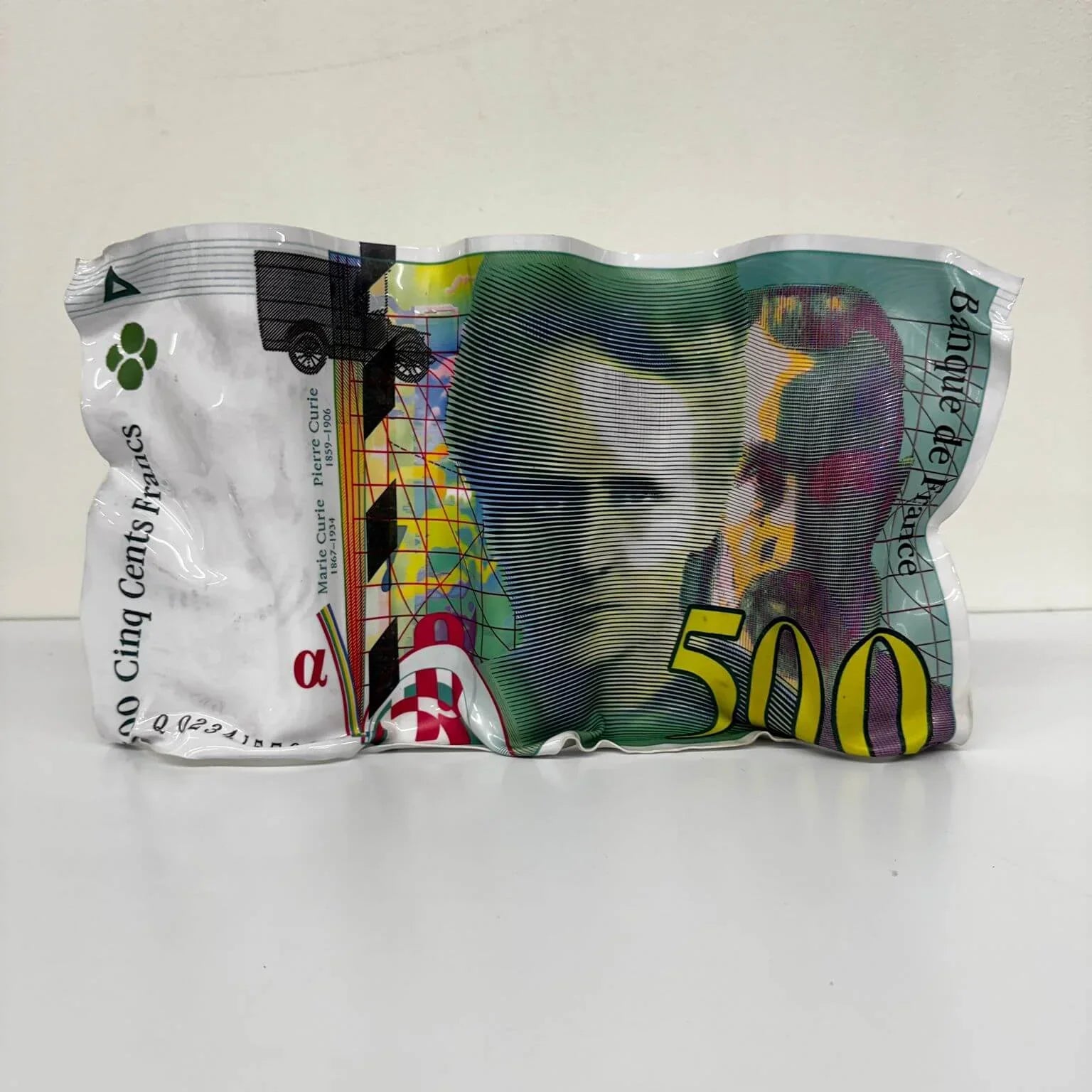 Tableau froissé – Billet 500 Francs Pierre et Marie Curie