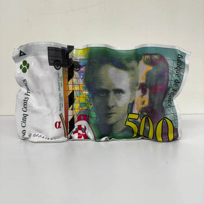 Sculpture froissée – Billet 500 Francs Pierre et Marie Curie