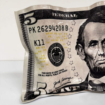 Sculpture froissée – Billet 5 Dollars Abraham Lincoln