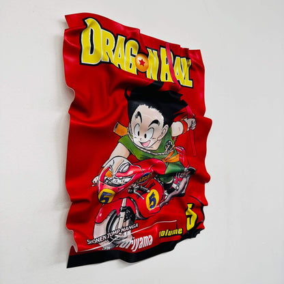 Tableau froissé – Dragon Ball "Goku sur Moto - Volume 5"