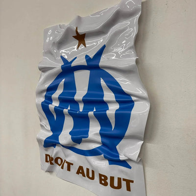 Tableau Déco Écusson OM "Olympique de Marseille" - Tableau froissé