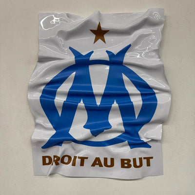 Tableau Déco Écusson OM "Olympique de Marseille" - Tableau froissé
