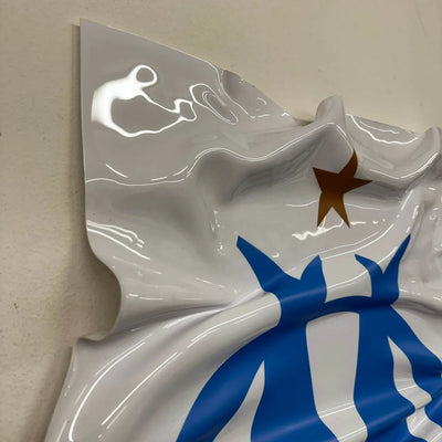 Tableau Déco Écusson OM "Olympique de Marseille" - Tableau froissé