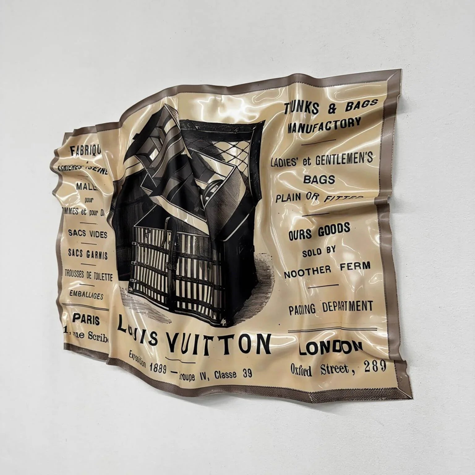 Tableau froissé – Louis Vuitton Vintage Paris Londres