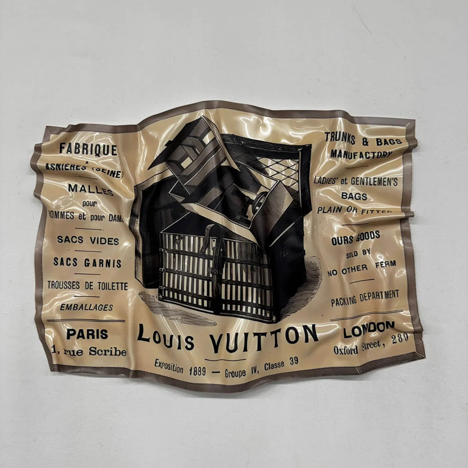 Tableau froissé – Louis Vuitton Vintage Paris Londres