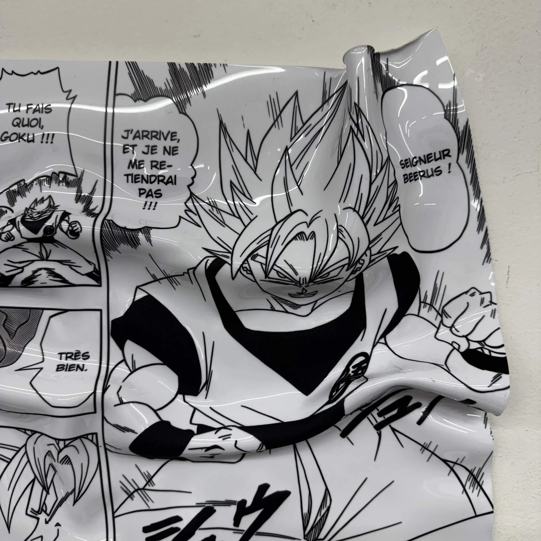 Tableau froissé – Dragon Ball "Goku vs Beerus"